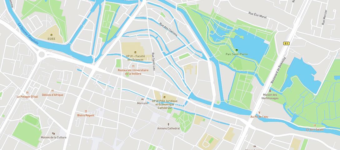 Photo d'un plan de la ville d'Amiens