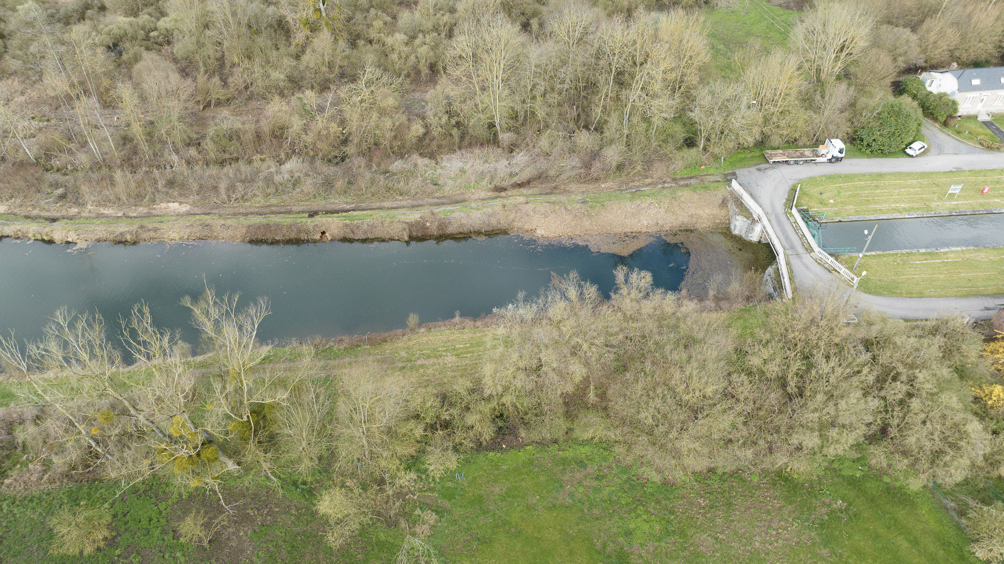 Section Offoy SaintSimon du canal de la Somme les travaux ont